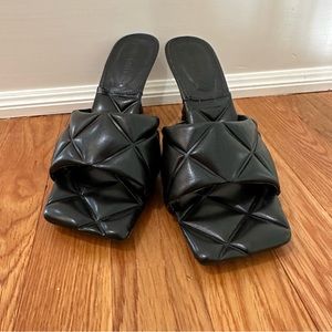 Wild Diva Black Quilted Heeled Miles — Size 9